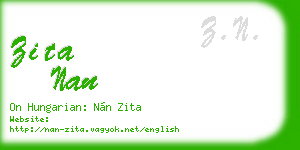 zita nan business card